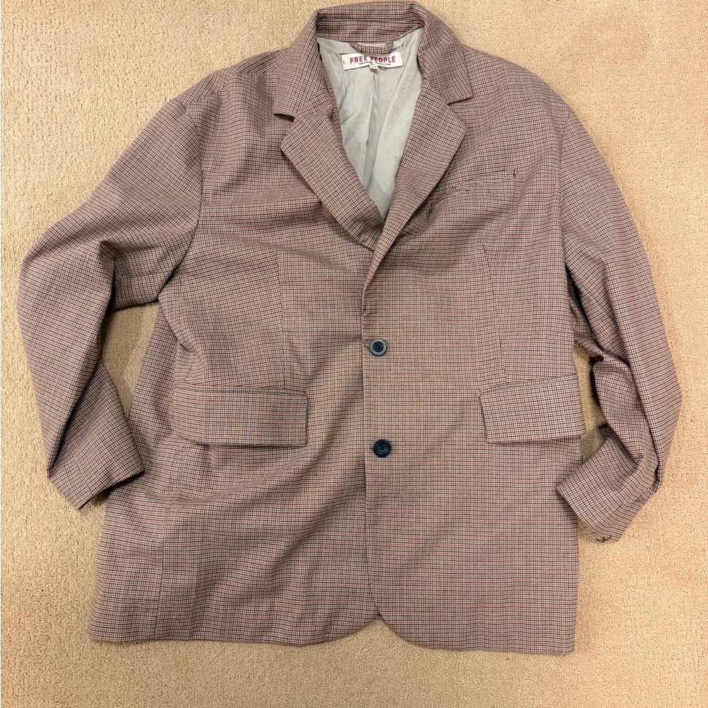 Free People “Reggie” Brown Oversized Blazer